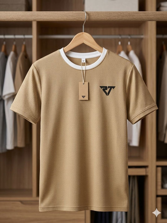 Premium Men's Waffle Knit Ringer T-Shirt | Stylfox