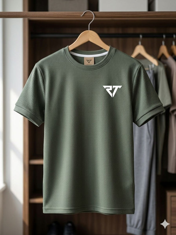 Men's Premium Waffle Knit T-Shirt – Sage Green | Stylfox