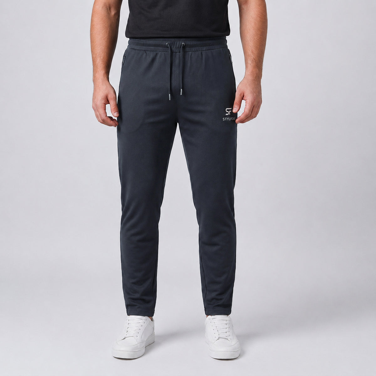 Men’s Lightweight Charcoal Trousers – China Nylon Straight Fit | Stylfox