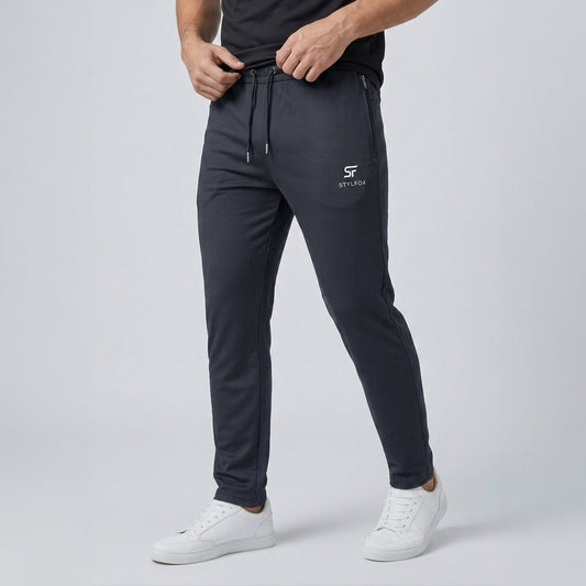 Men’s Lightweight Charcoal Trousers – China Nylon Straight Fit | Stylfox