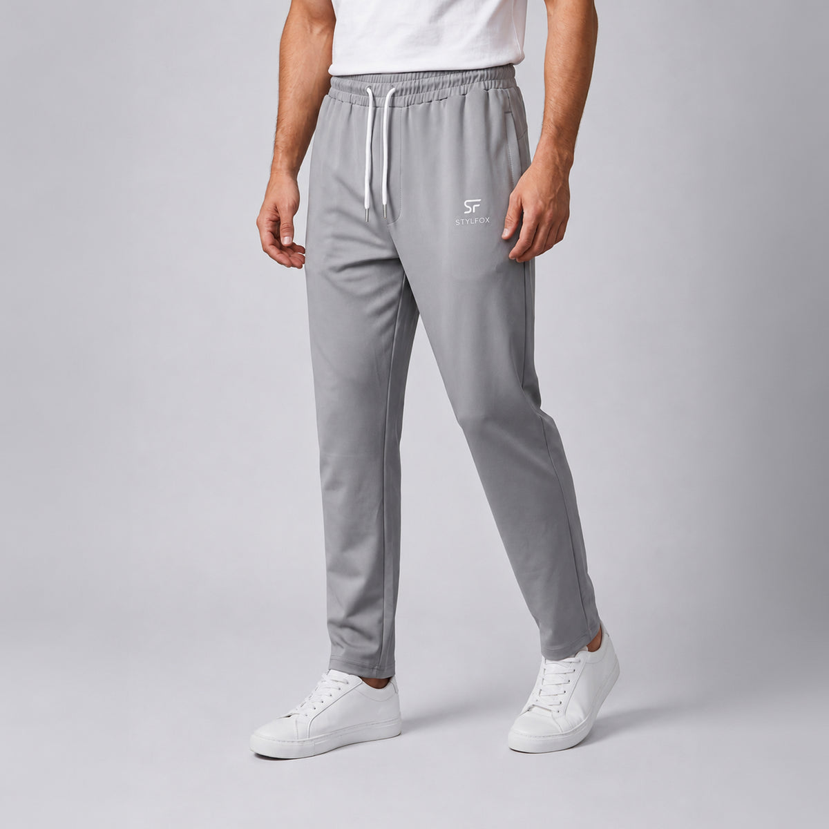 Men’s Lightweight Gray Trousers – China Nylon Straight Fit | Stylfox