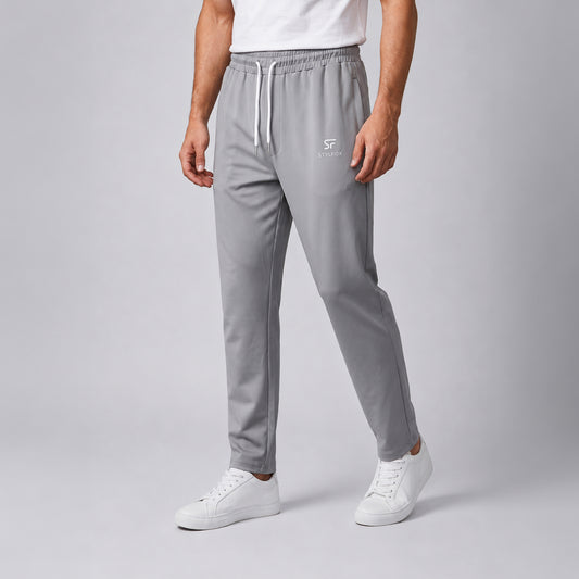 Men’s Lightweight Gray Trousers – China Nylon Straight Fit | Stylfox
