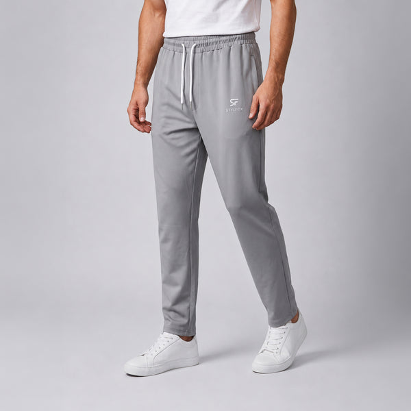 Men’s Lightweight Gray Trousers – China Nylon Straight Fit | Stylfox