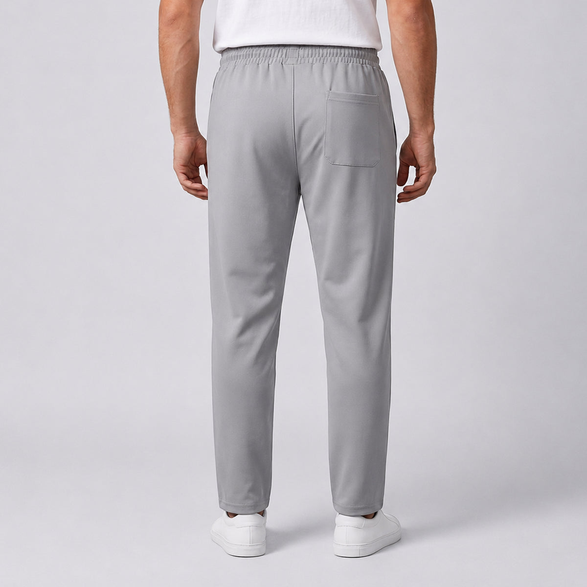 Men’s Lightweight Gray Trousers – China Nylon Straight Fit | Stylfox